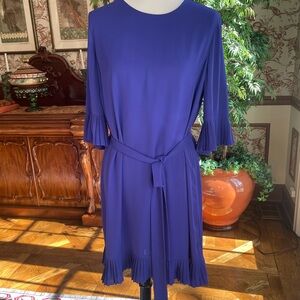 NWT BCBG MaxAzria Purple Midi Dress with Ruffle Accents Size M